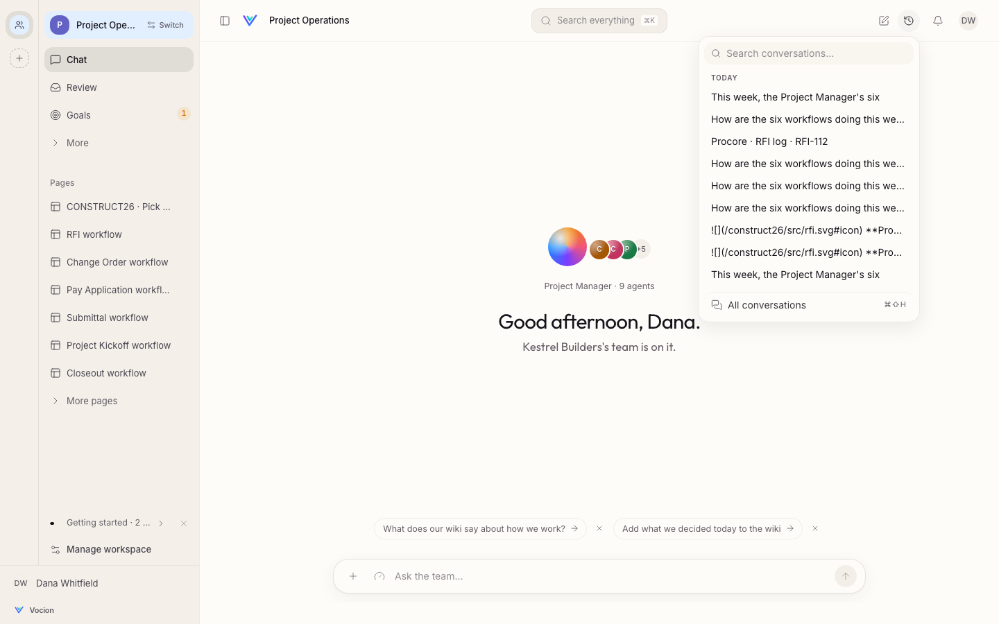 Before: chat history titles showing raw markdown, no agent and no time