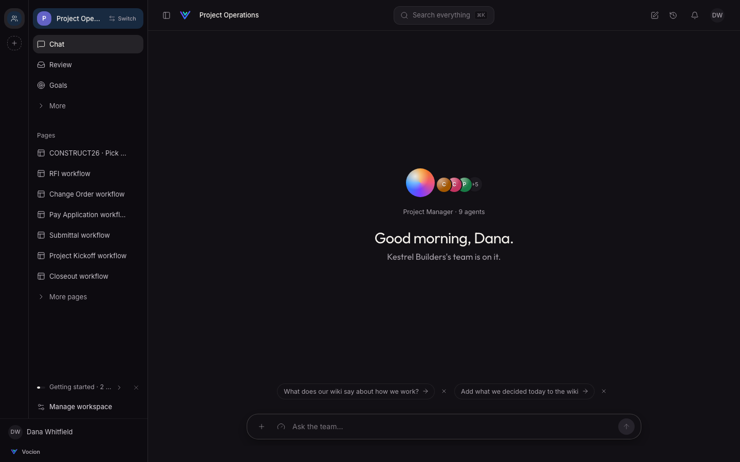 After: the empty chat in dark